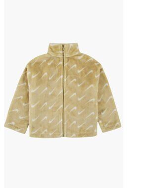 NWT Nike Kids' Swoosh Plush Fleece Jacket Sesame size 4T